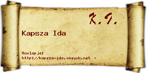 Kapsza Ida névjegykártya